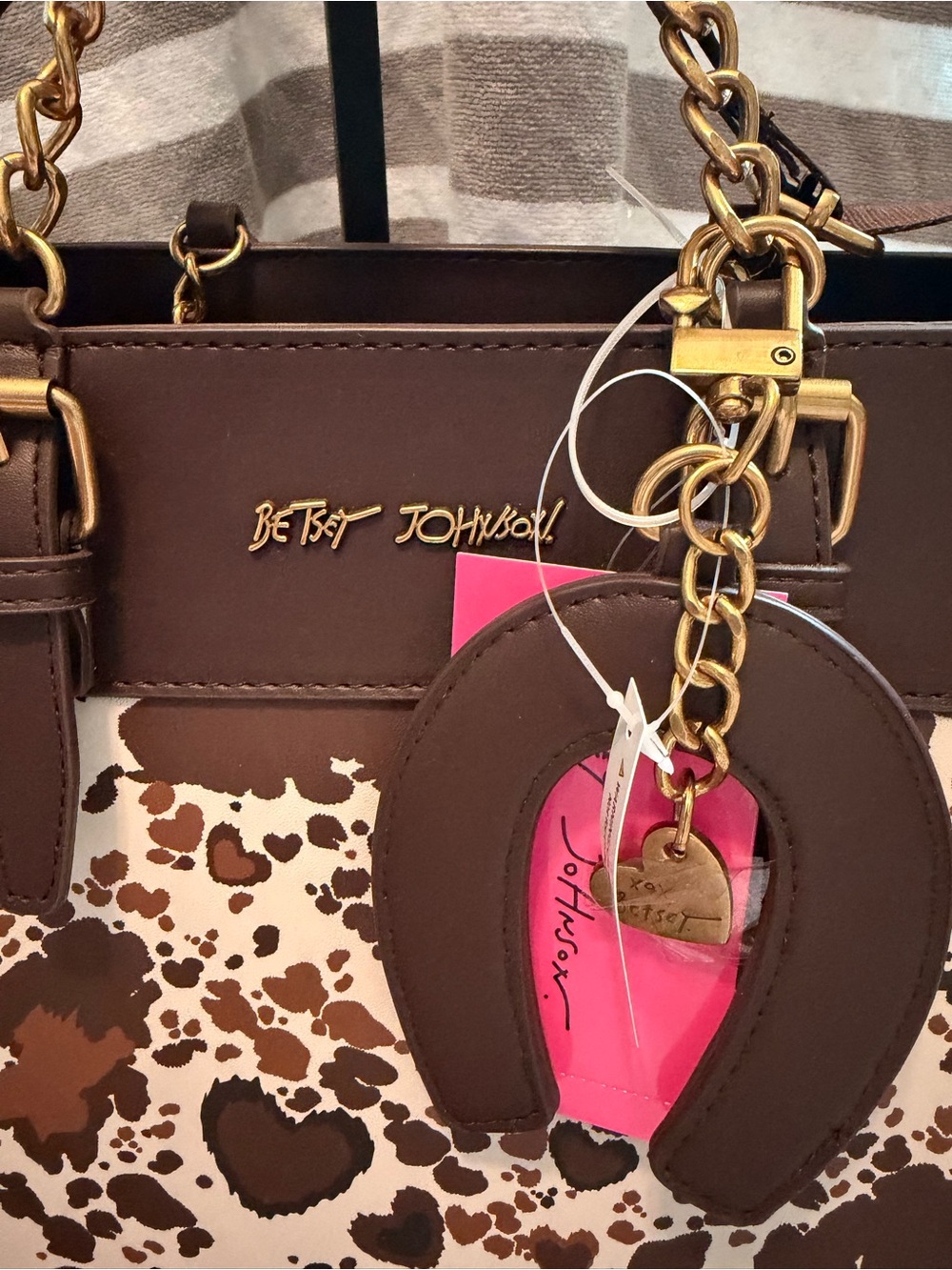 Betsey Johnson Cow Heart Print Tote - Picture 2 of 6
